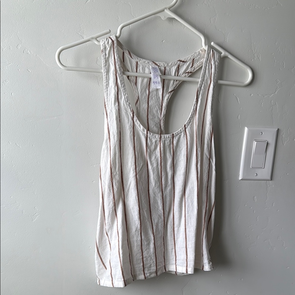 Stars Above White and Gray Crop Tank Top